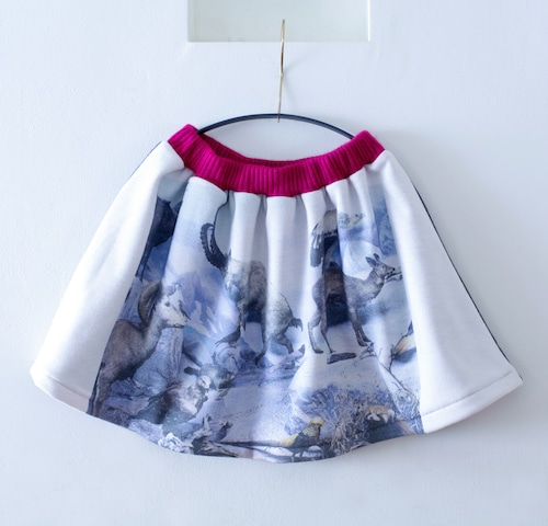 《michirico 2015AW》winter animals skirt / navy / S・M