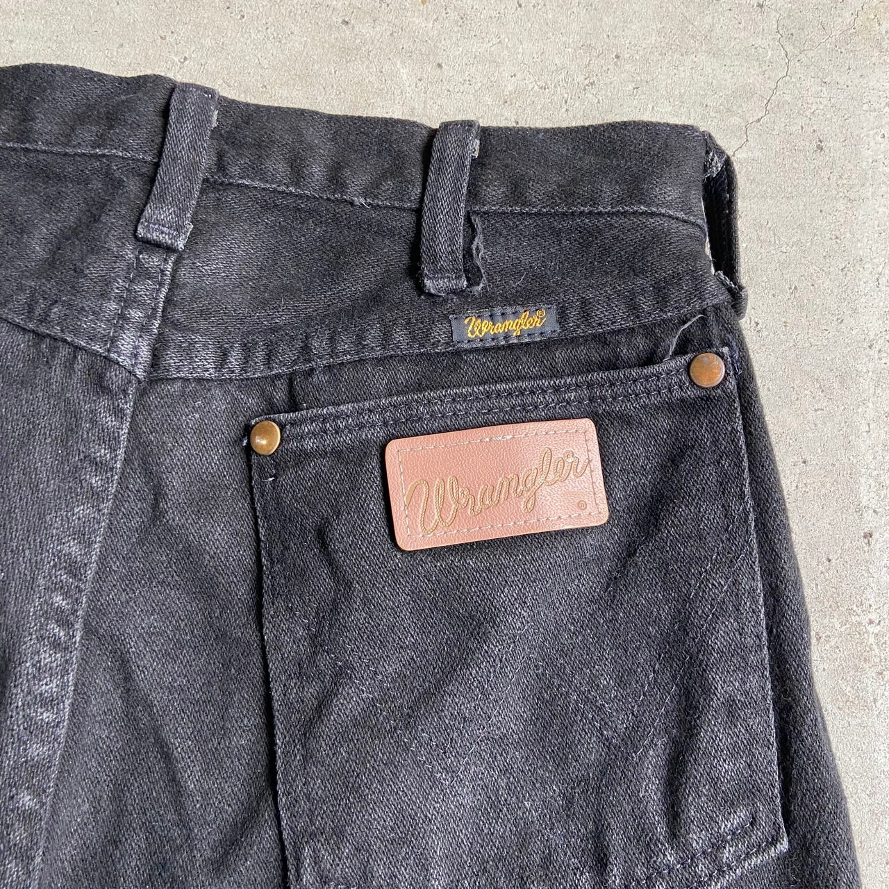 USA製 80年代 Wrangler ラングラー ストレート ブラックデニムパンツ 