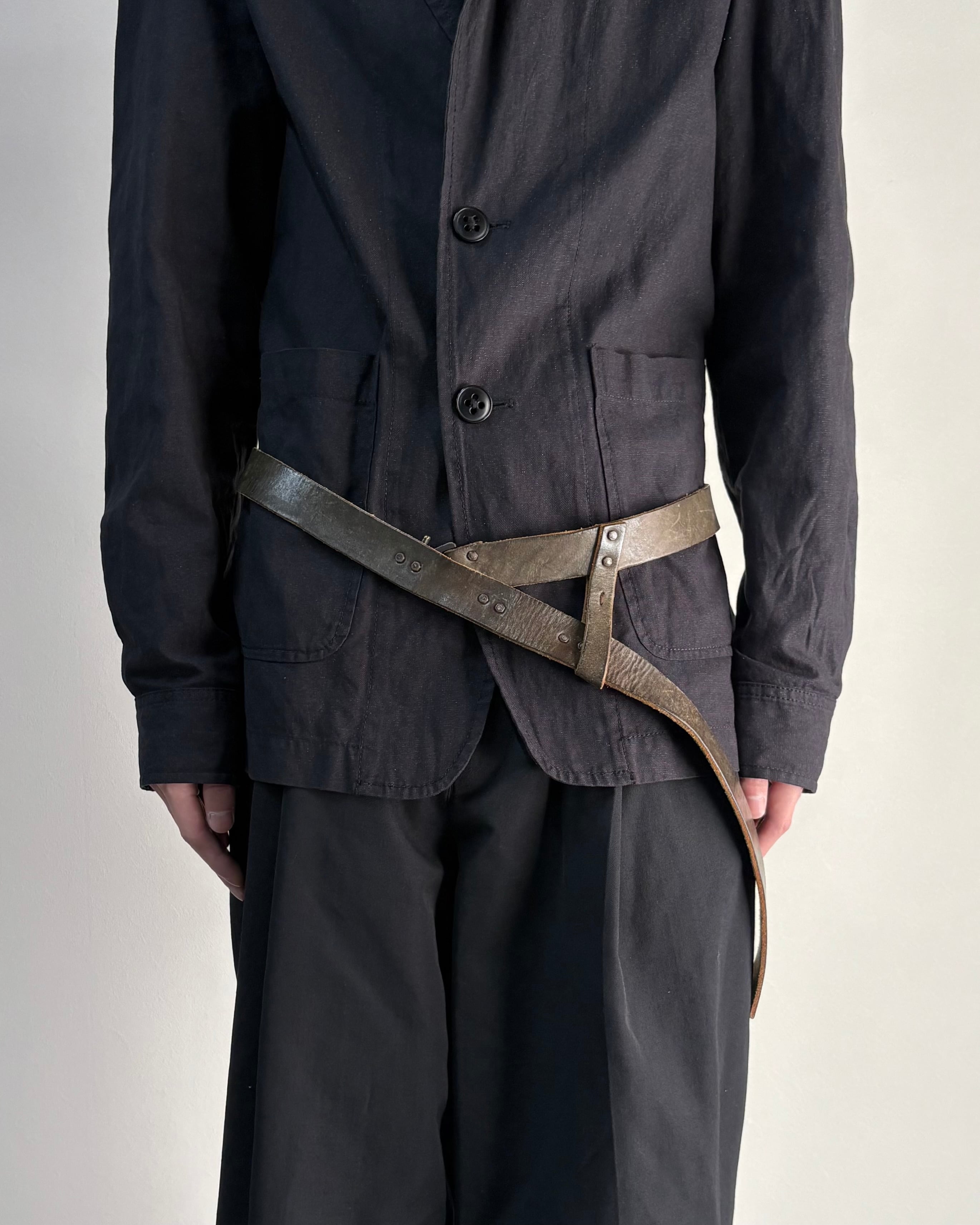 DEVOA】asymmetry leather belt | blendmarket