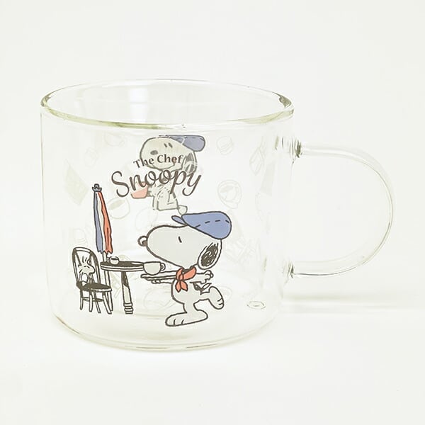スヌーピー ダブルウォール耐熱グラス コップ カフェシェフ SNOOPY