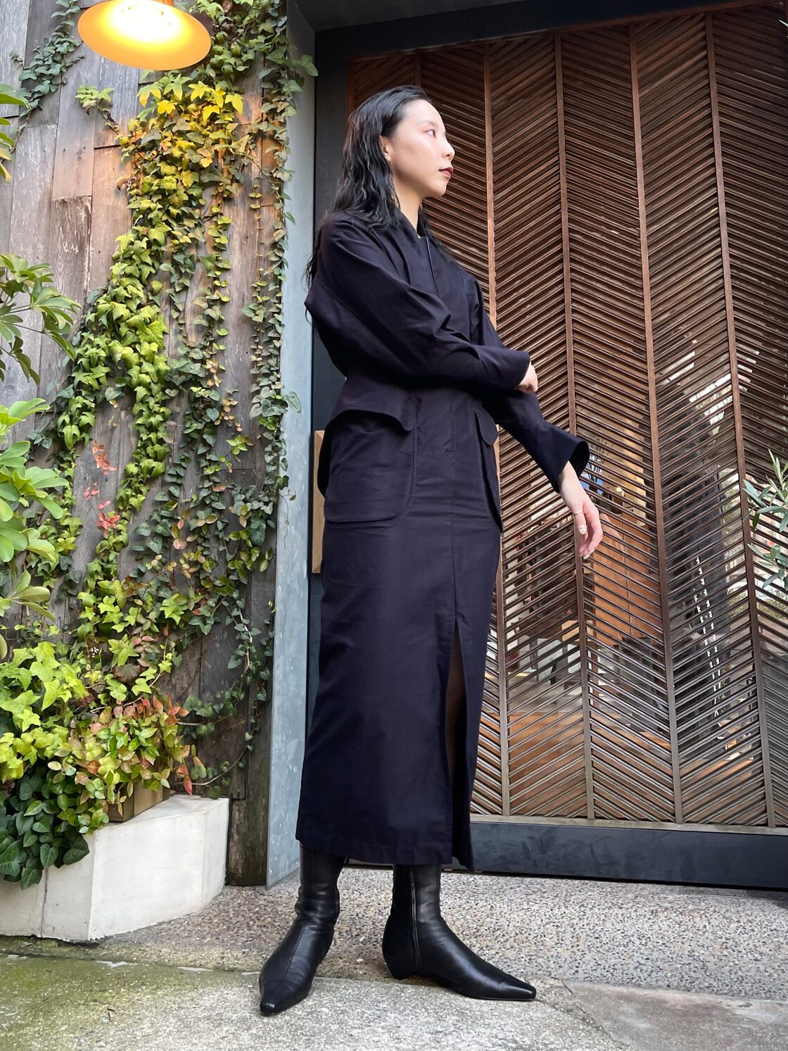 マメクロゴウチ 22SS Crepe Dress ちりめん パープル dior