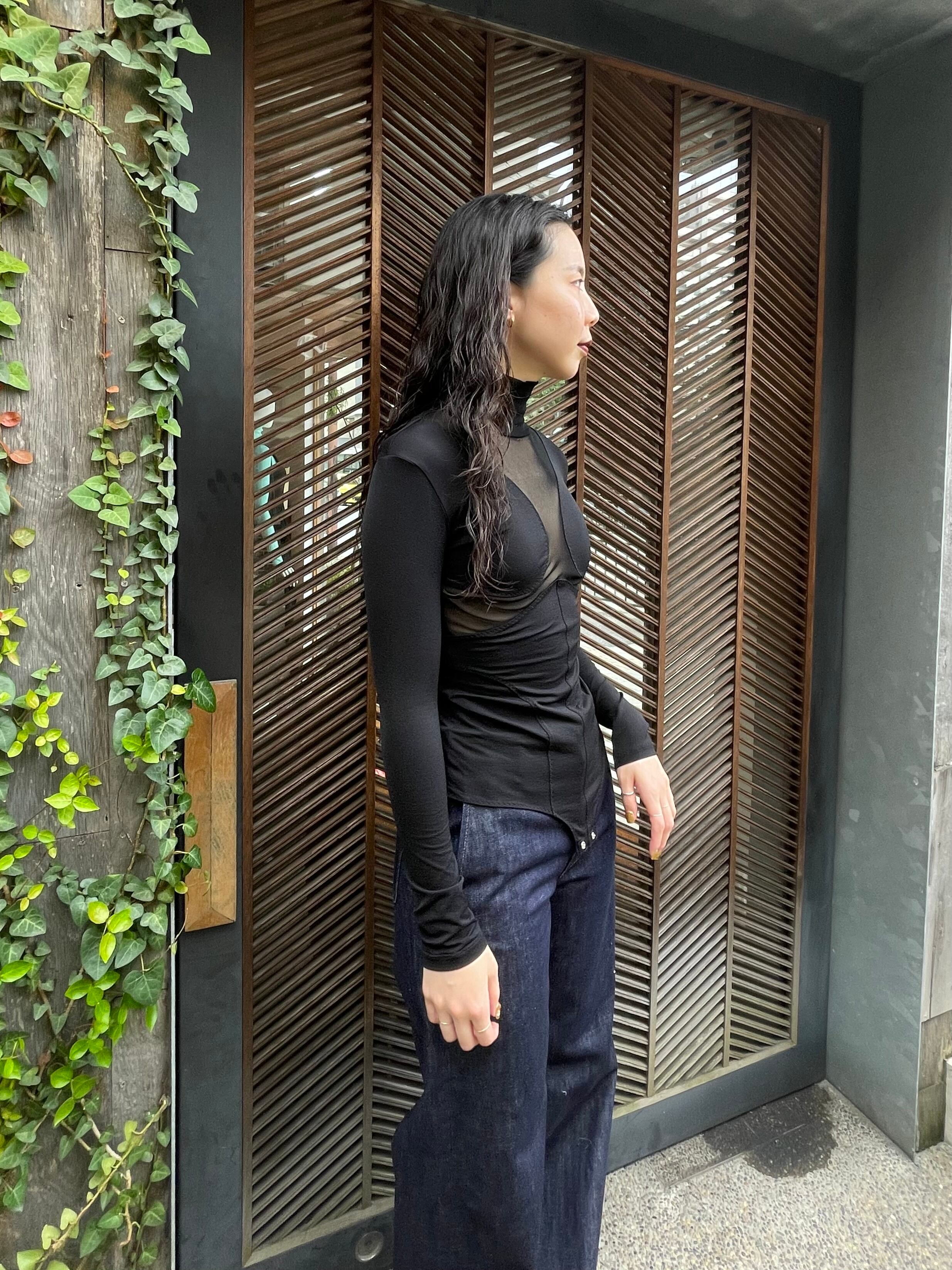 Fetico Nylon Jersey TURTLENECK BODYSUIT平置きで