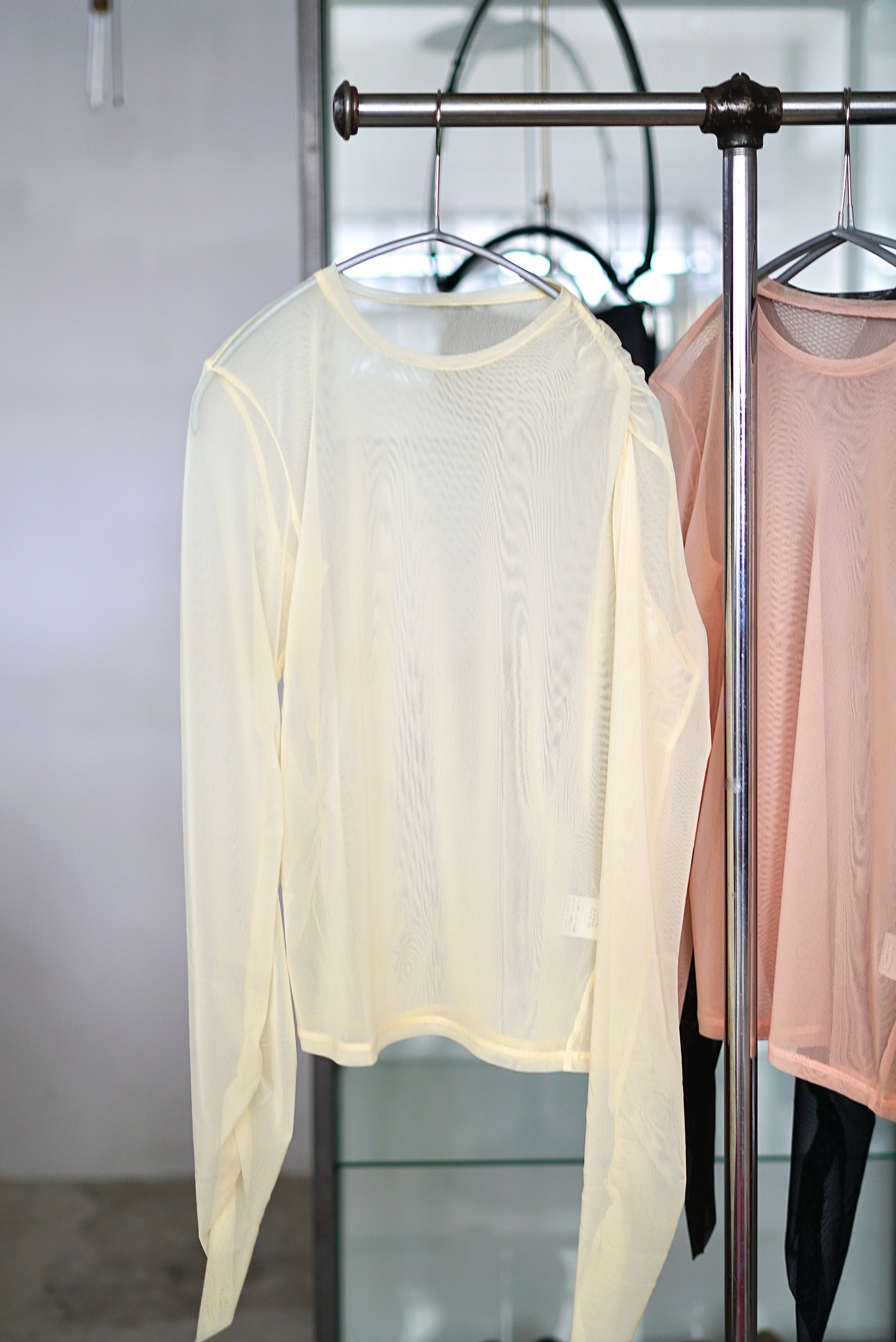 トップス JUN MIKAMI / POWER NET LONG SLEEVE JUN MIKAMI / POWER NET LONG SLEEVE (LEMON CURD, SHELL PINK