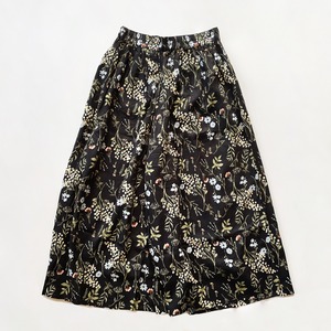 Rayon print relax pants (black)