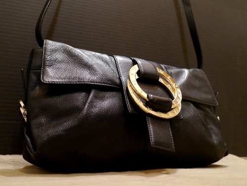 美品◆BVLGARI ブルガリ レザー ショルダー バッグ チャンドラ◆
