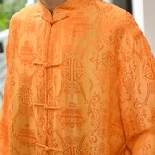 silk×rayon pattern china shirt