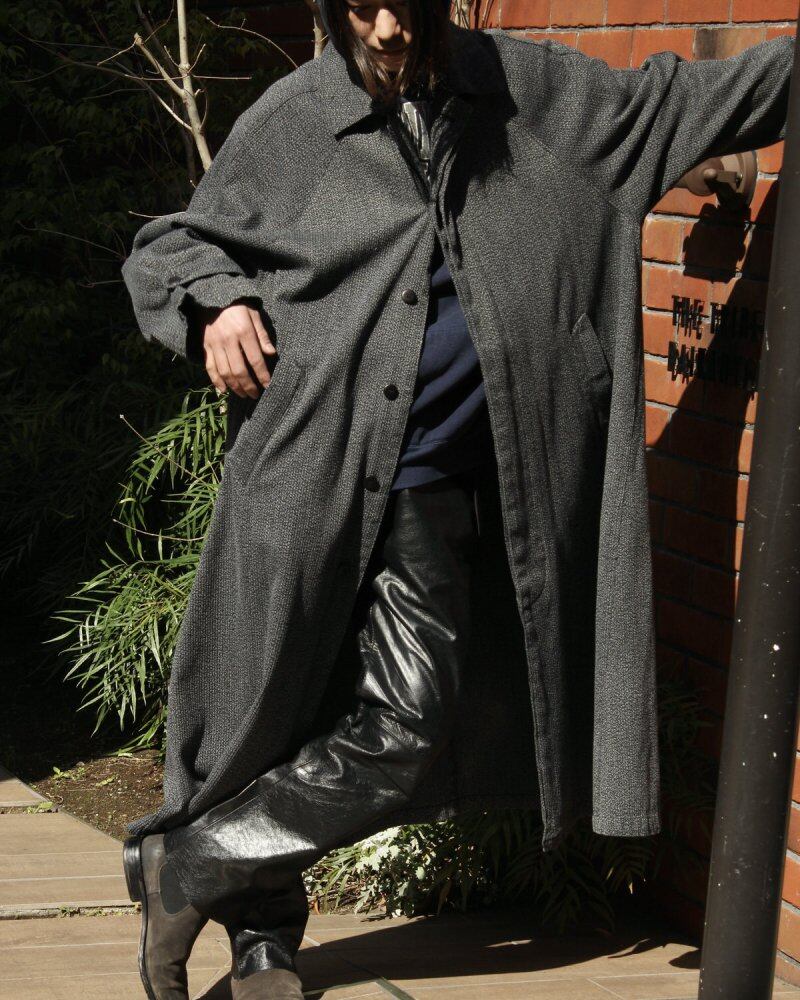 Vintage Cotton Balmacaan Coat [1980s-] [Nikoata] Salt & Pepper | beruf
