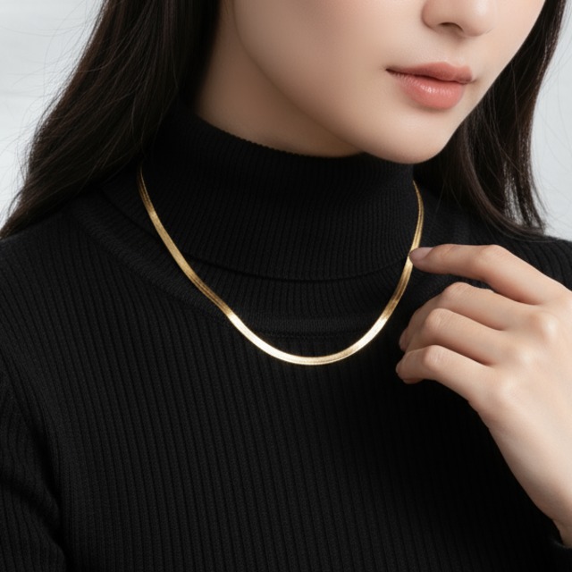 Flat Snake Chain Necklace 4mm