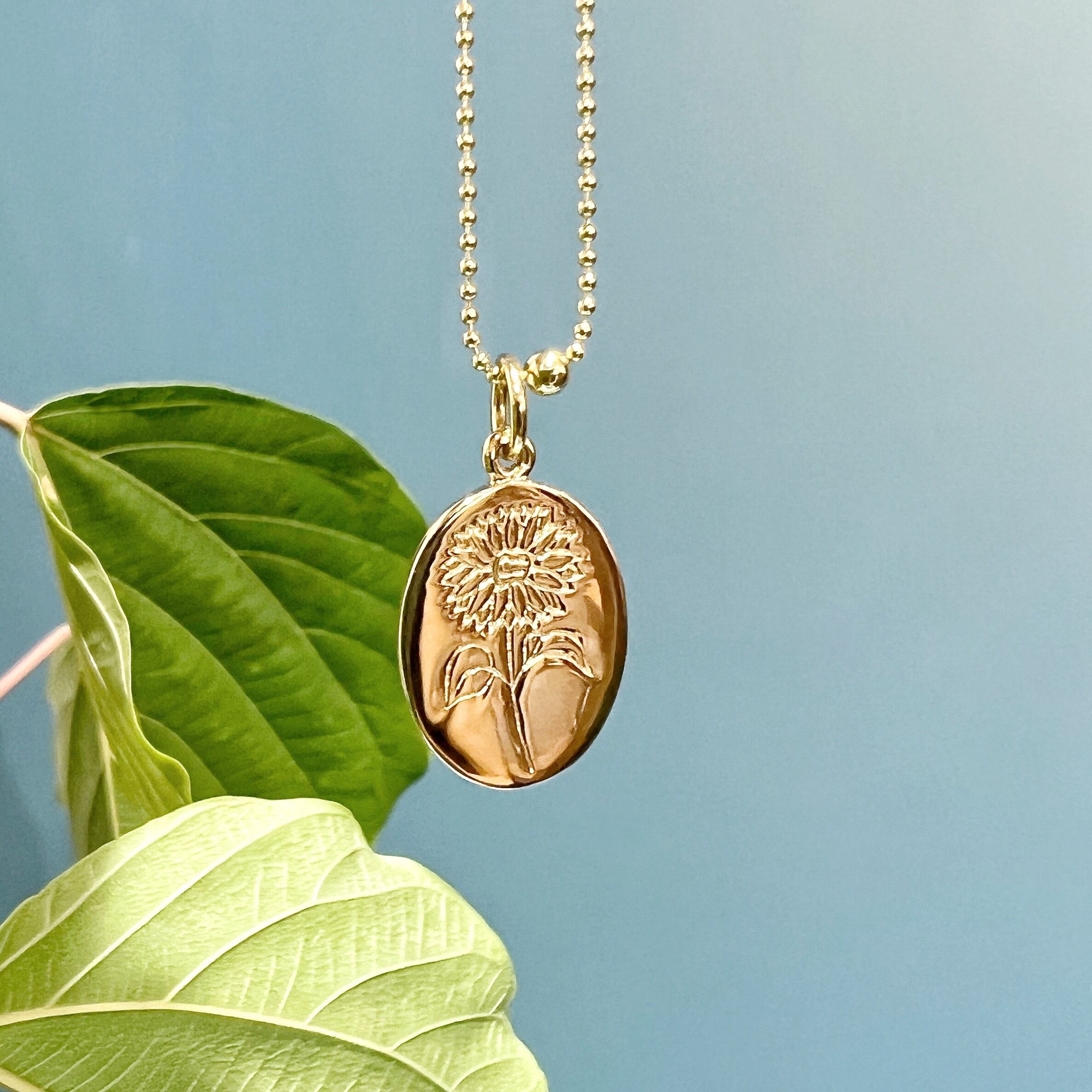 Gold Coating 選べる フラワープレートと ステーションネックレス