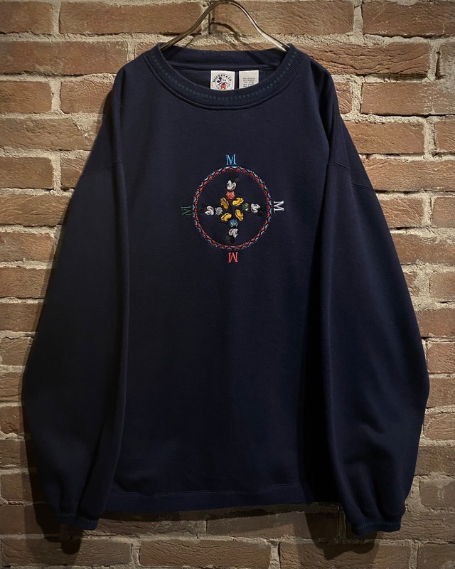 【Caka act3】"OLD Disney" Mickey Embroidery Loose Sweat Shirt