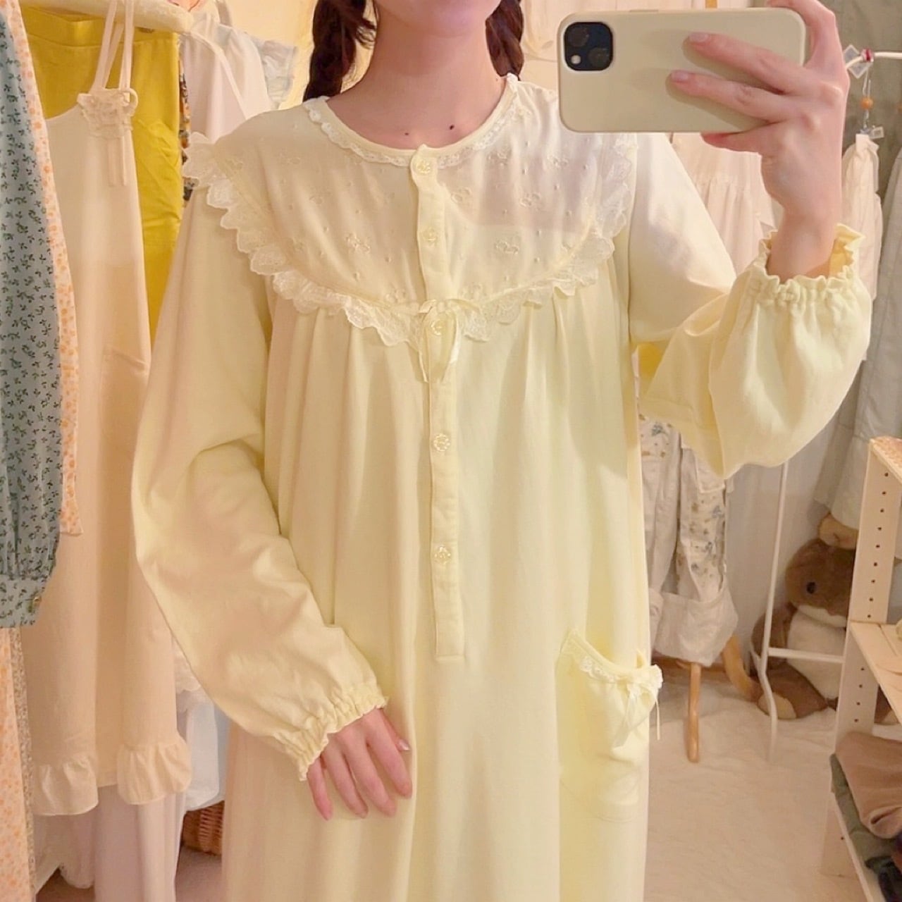 yellow cotton neglige one-piece