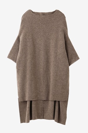 quitan - MAYU FULLING KNIT SEWN DRESS *BROWN