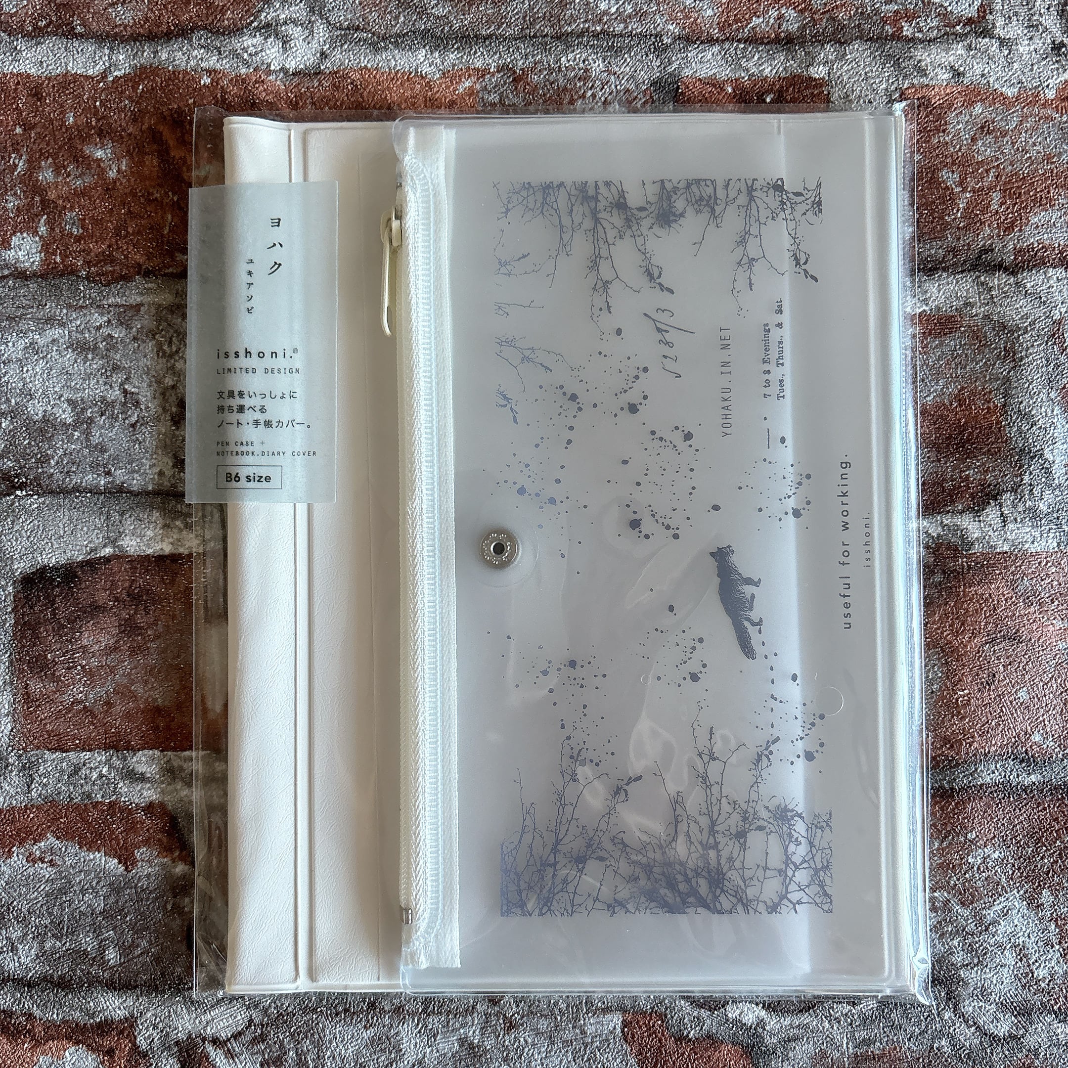 isshoni. × ヨハク ペンケース付ノートカバー B6 | penpen bungu