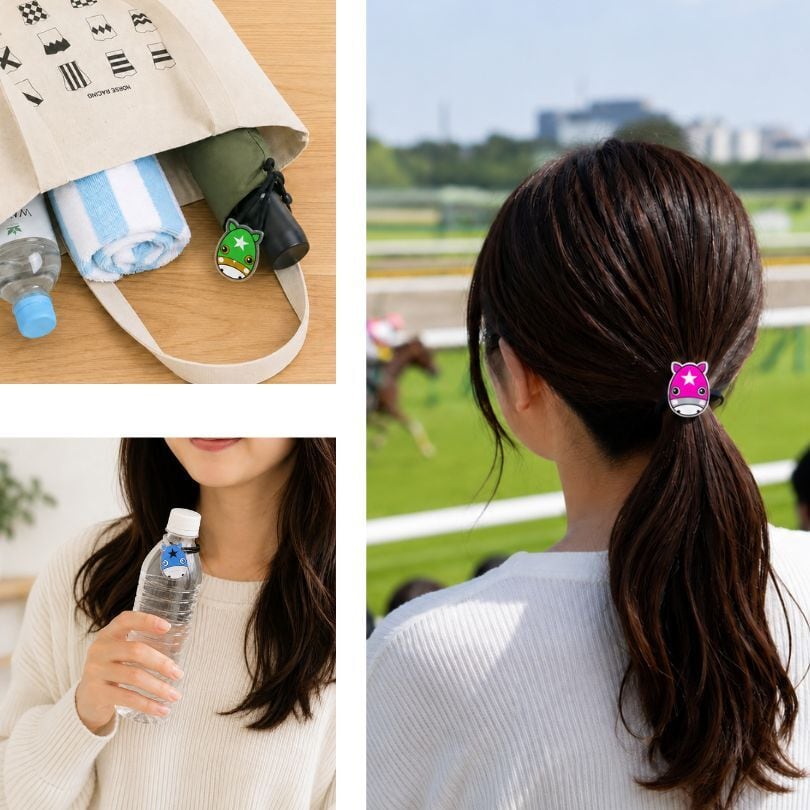 使い方色々 お馬さんゴムバンド 5色から選べるメンコバージョン 生首