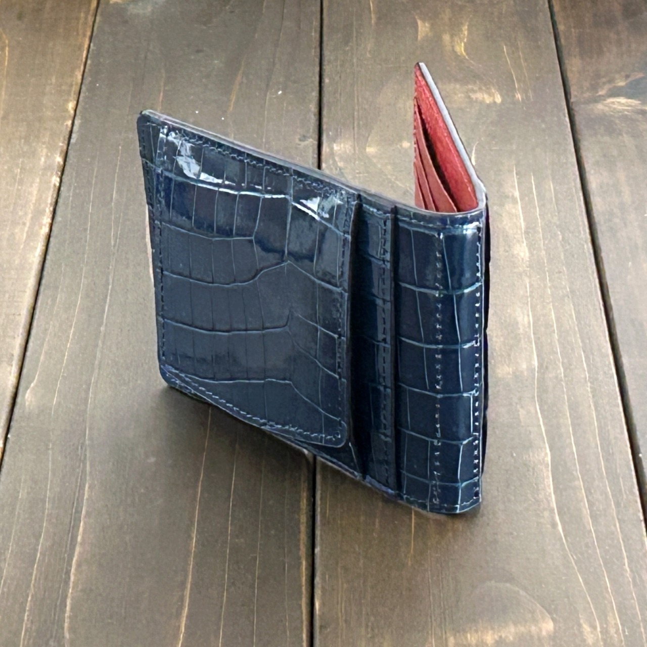 クロコダイル × リザード マネークリップ シャドーブルー