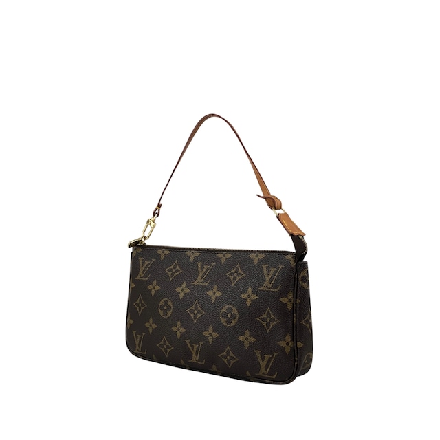 LOUIS VUITTON ルイヴィトン アクセソワール モノグラム ショルダーバッグ ブラウン レザー ミニバッグ vintage ヴィンテージ オールド 523ina