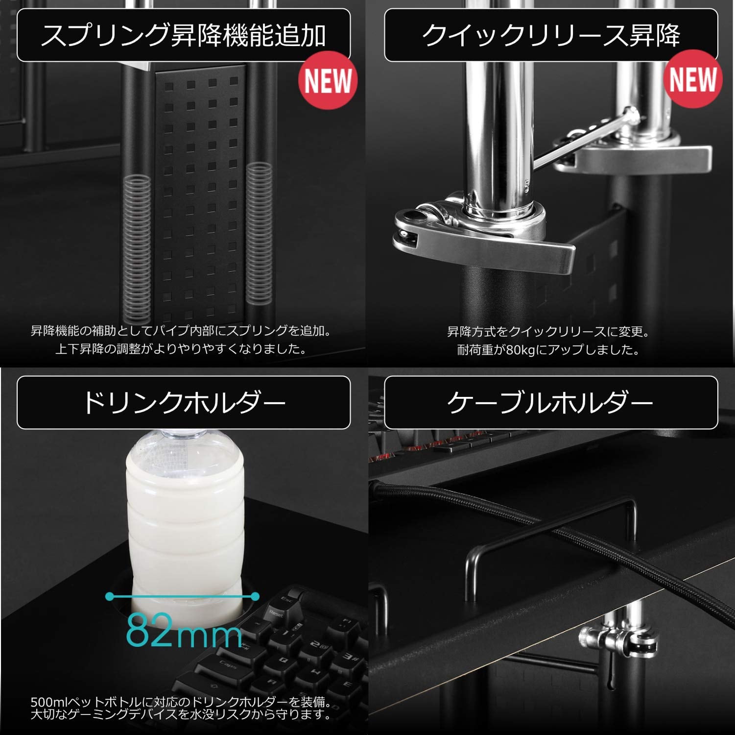 Bauhutte(バウヒュッテ) コックピットデスク2「ミドル」 BHD-840M-BK