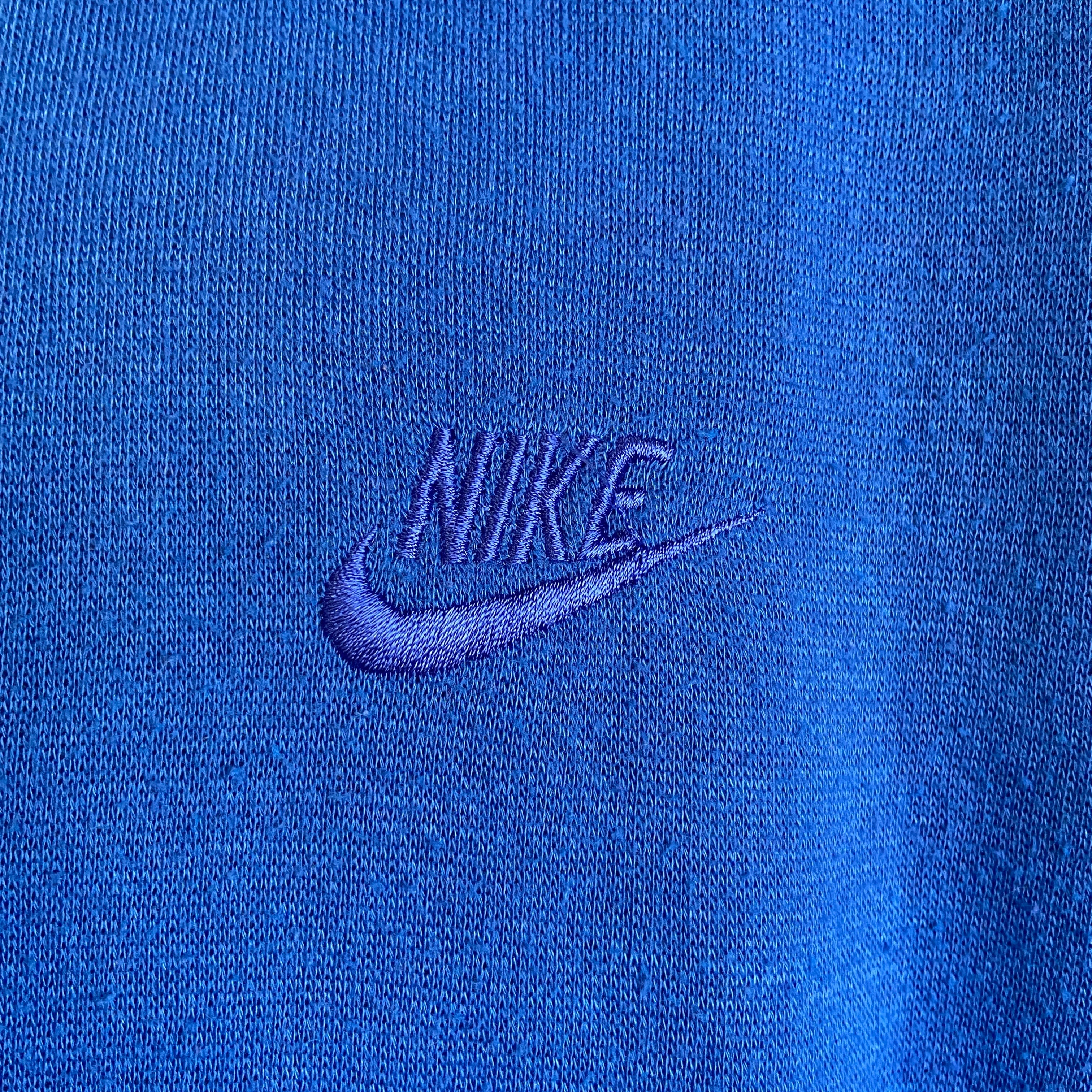 90年代 銀タグ NIKE ナイキ ワンポイントロゴ刺繍 襟付きスウェット ...