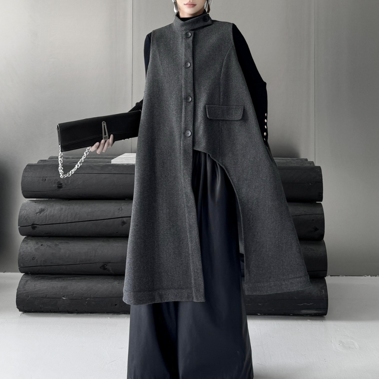 Irregular Vest Sleeveless Cardigan(ME040)