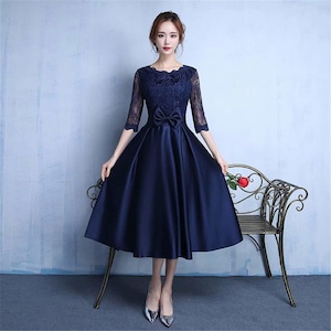 送料無料 未使用 発表会 舞台 パーティ ドレス 11号 L [OPN5825]