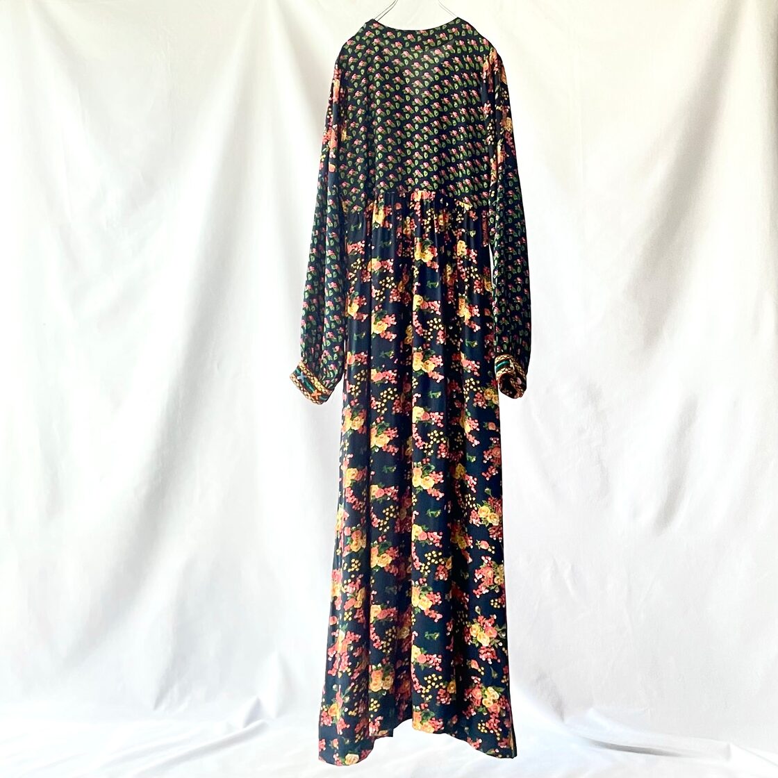 70s vintage Afghanistan floral maxi onepiece アフガンレーヨン 
