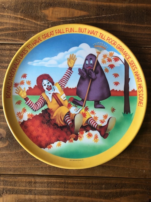 McDonald's PLATE ''FALL"/マクドナルド  ロナルド プレート 70s ビンテージ