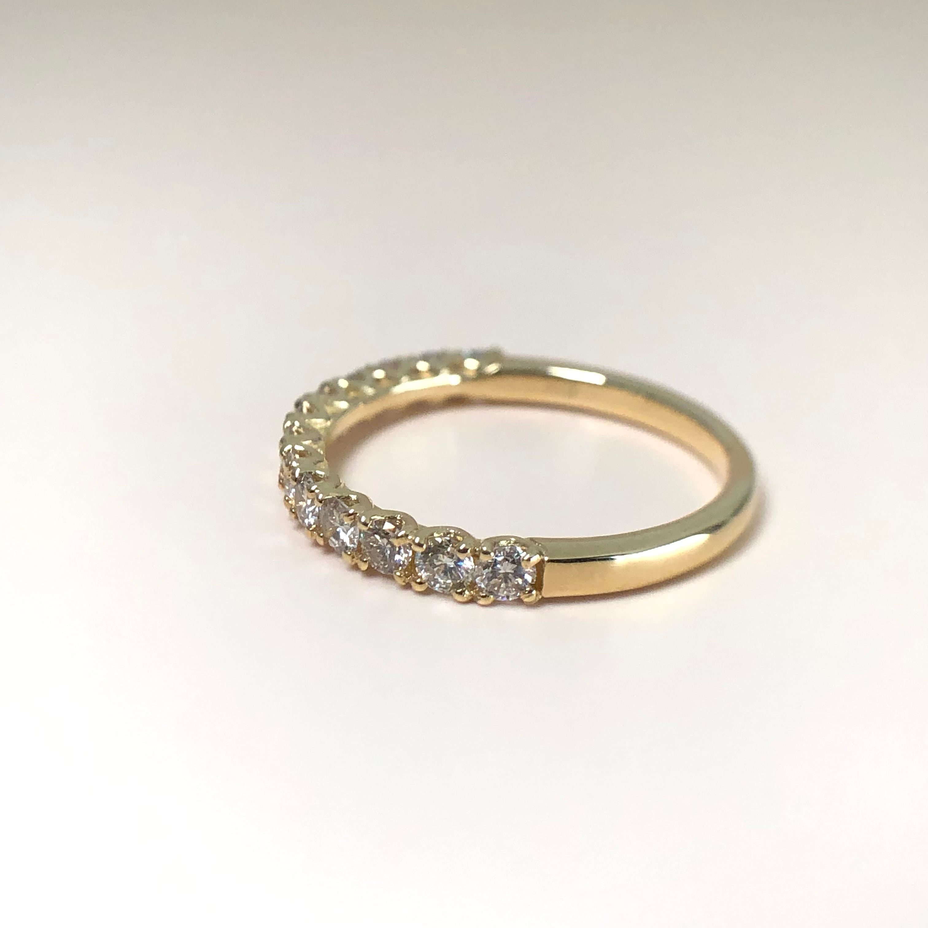 ダイヤモンド ハーフエタニティ リング 0.50ct K18イエローゴールド K18ピンクゴールド プラチナ 鑑別書付 cheka Diamond Jewelry ダイヤモンド専門店のK18エタニティリングD0.5ct☆艶やかなイエローゴールドや肌なじみのよいピンクゴールドでプラチナとは違う魅力が引き出されました☆ ダイヤモンド専門店THJ 0.5ct K18 THJ「美」エタニティリングD0.5ct 高品質SIクラス以上 13石 エタニティリング パヴェリング eternity ピンキーリング プレゼント