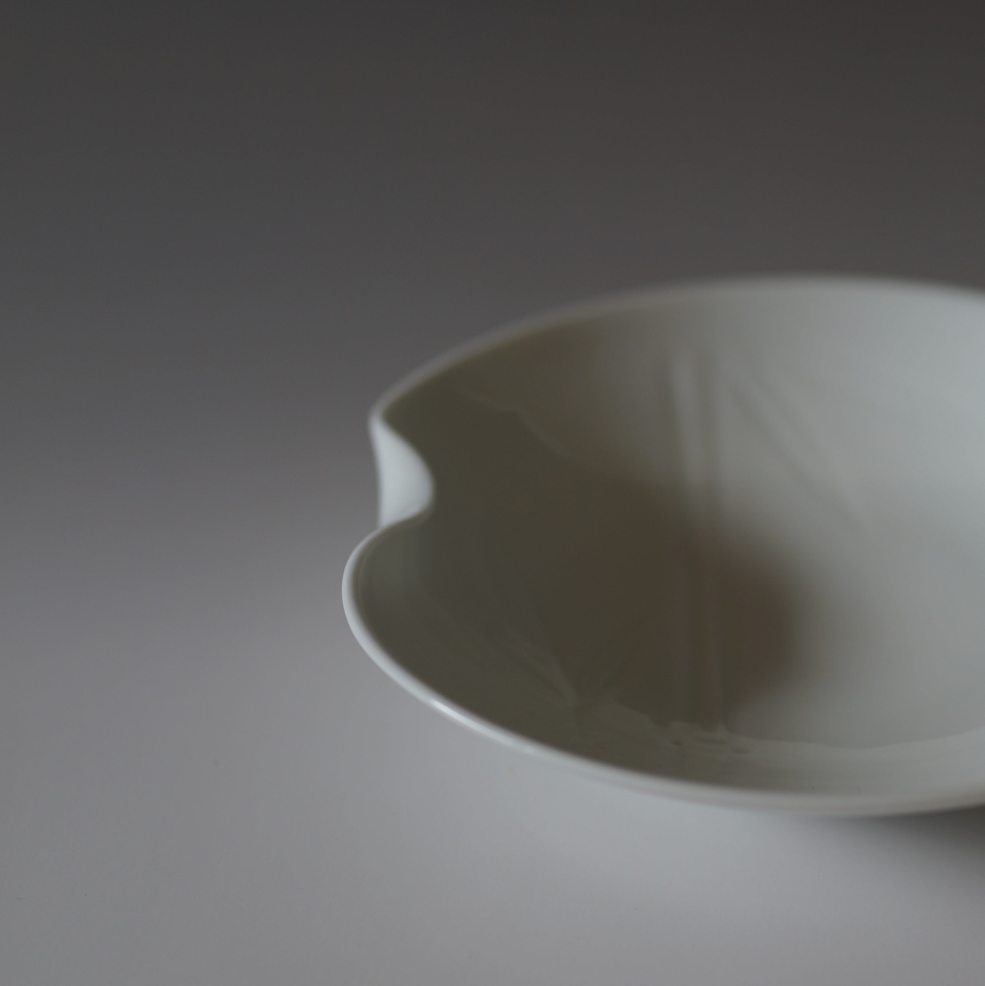 超メルうー特価』中村清六高麗庵清六窯『竹彫一方押皿』白磁中皿5枚