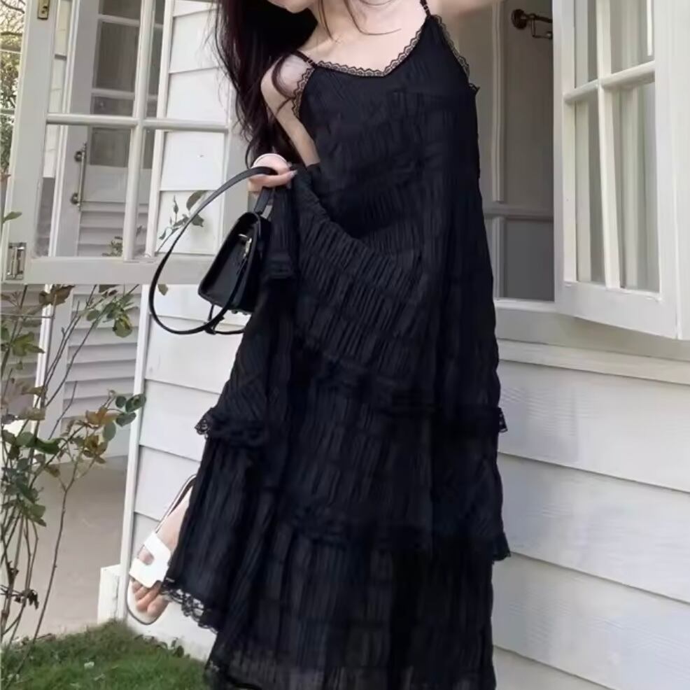 レースティアードキャミソールワンピース