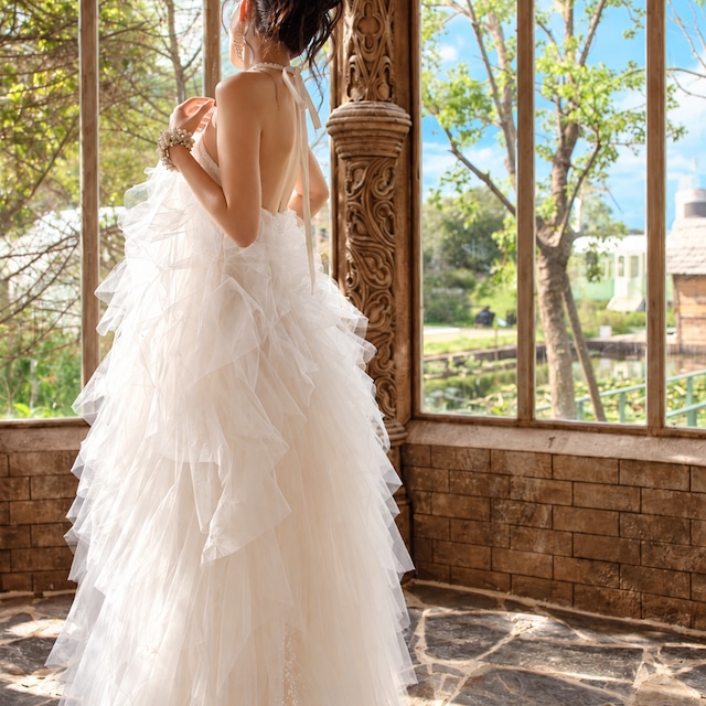 Sequin ruffle dress　261020