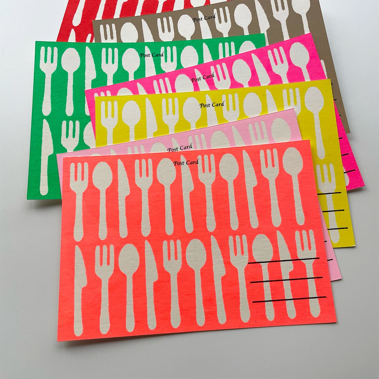 コピー:シルク印刷 ポストカード 「カトラリー」