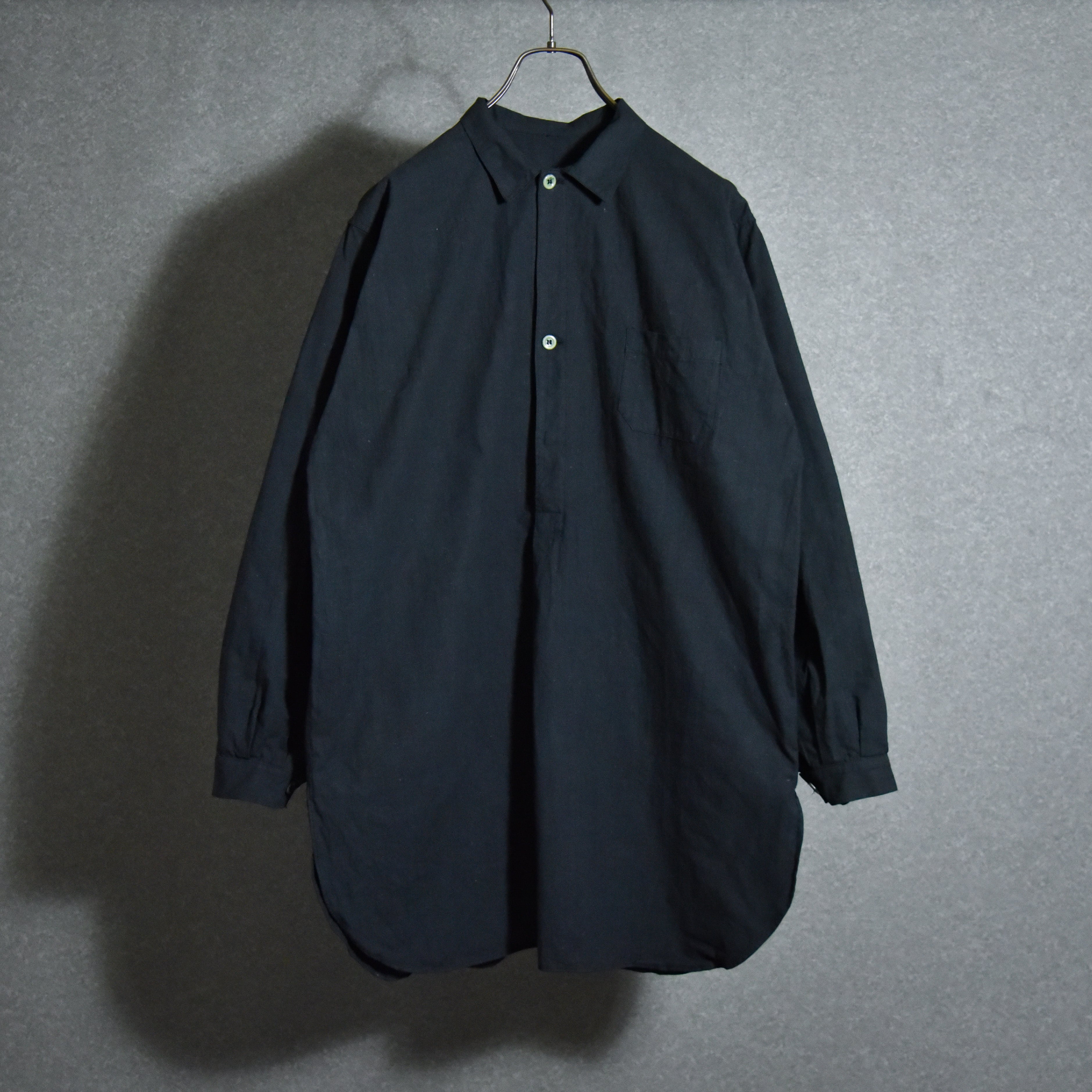 【DEAD STOCK】50s Swedish Army Pull Over Shirts スウェーデン軍 プルオーバーシャツ グランパシャツ 黒染め