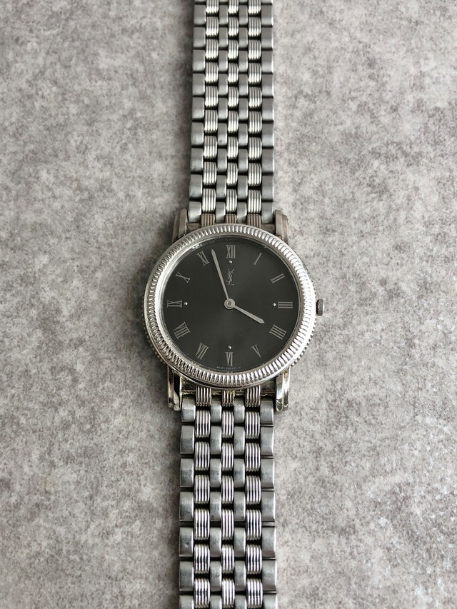 Yves Saint Laurent イヴ・サンローラン 腕時計 シルバー ステンレススチール クォーツ 4625-E67803 vintage ヴィンテージ オールド 7kg3d6