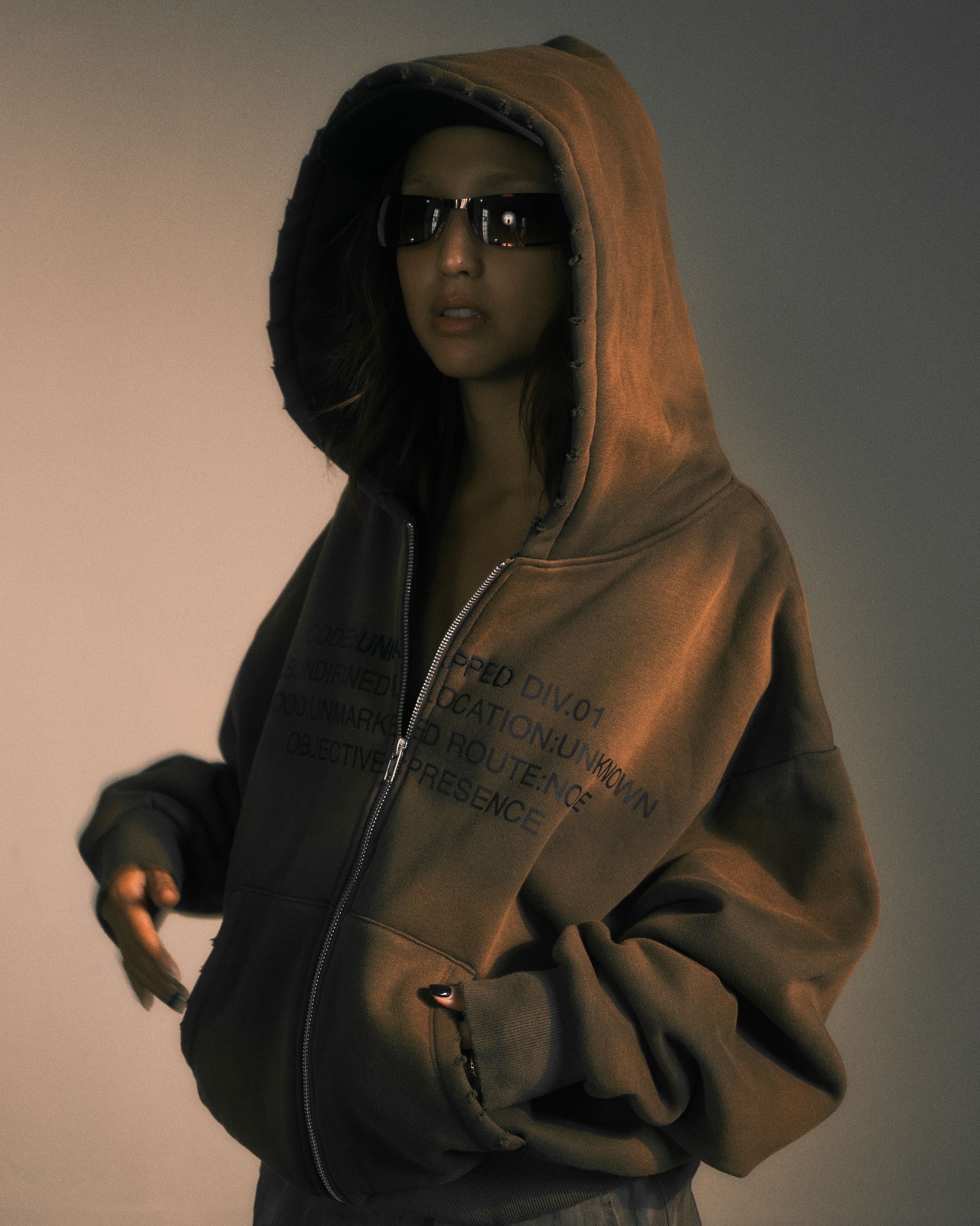 Dust fade hoodie / brn