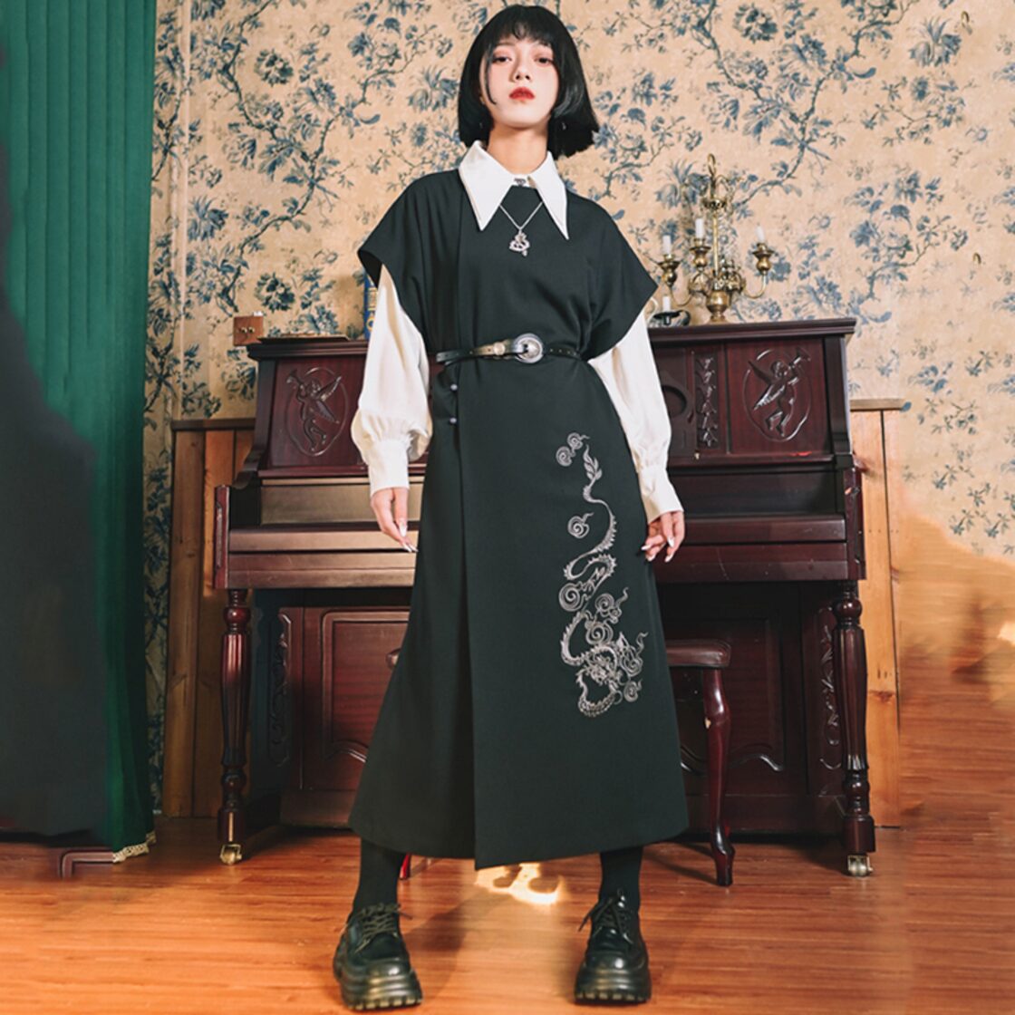古怪舍---辰龍シリーズ】☆チャイナ風ワンピース☆ ノースリーブ 漢服 