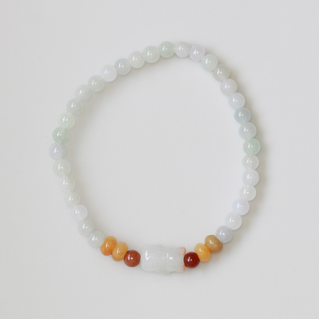 猫好きにはたまらないワンポイントブレスレット！ A貨翡翠 jd_br1116