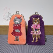 Nathalie Lete Long Purse Maya ナタリーレテ がま口ポーチロングサイズ パープル