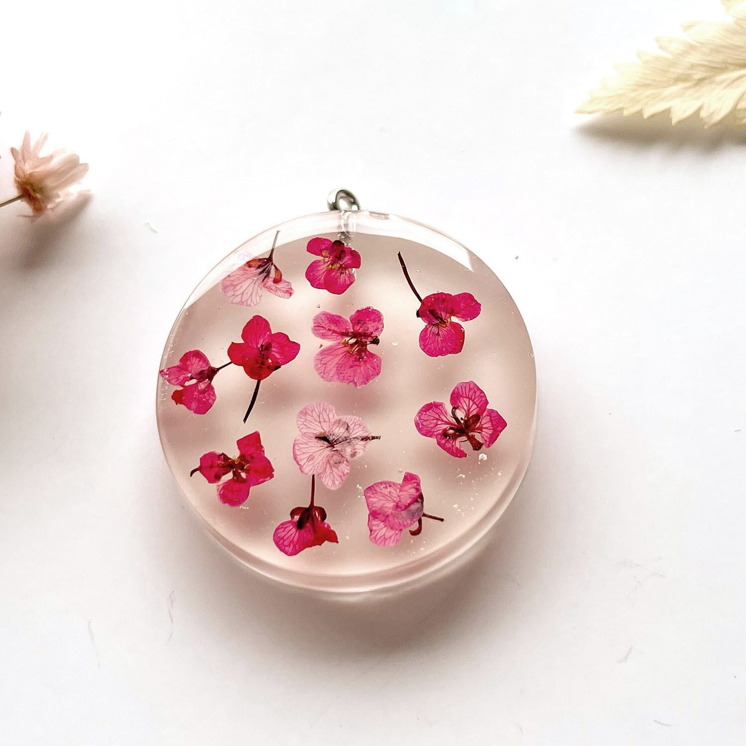 セール価格 レジンの花とピンクアベンチュリンブレスレット