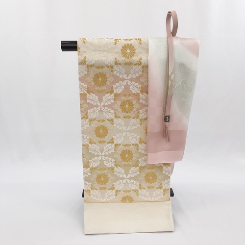 西陣袋帯　横段市松取華文【新品】【仕立代込み】【送料無料】