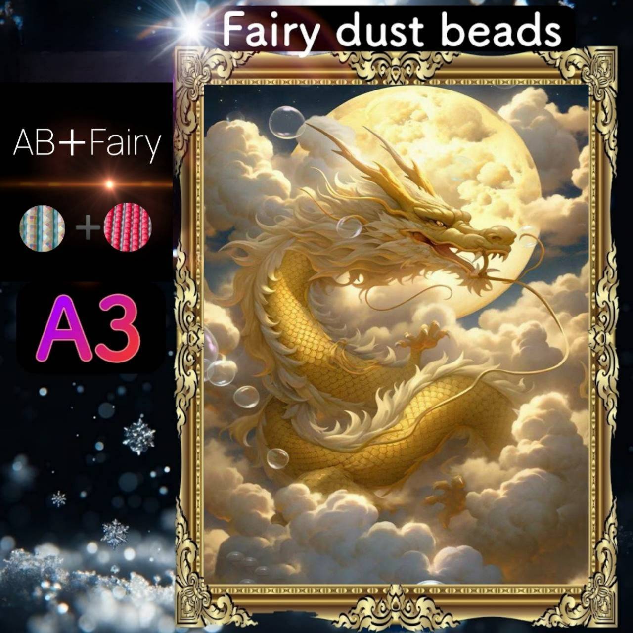 AB(オーロラ)+fairy各3色入り!四角ビーズ AB+fairy64ダイヤモンドアート