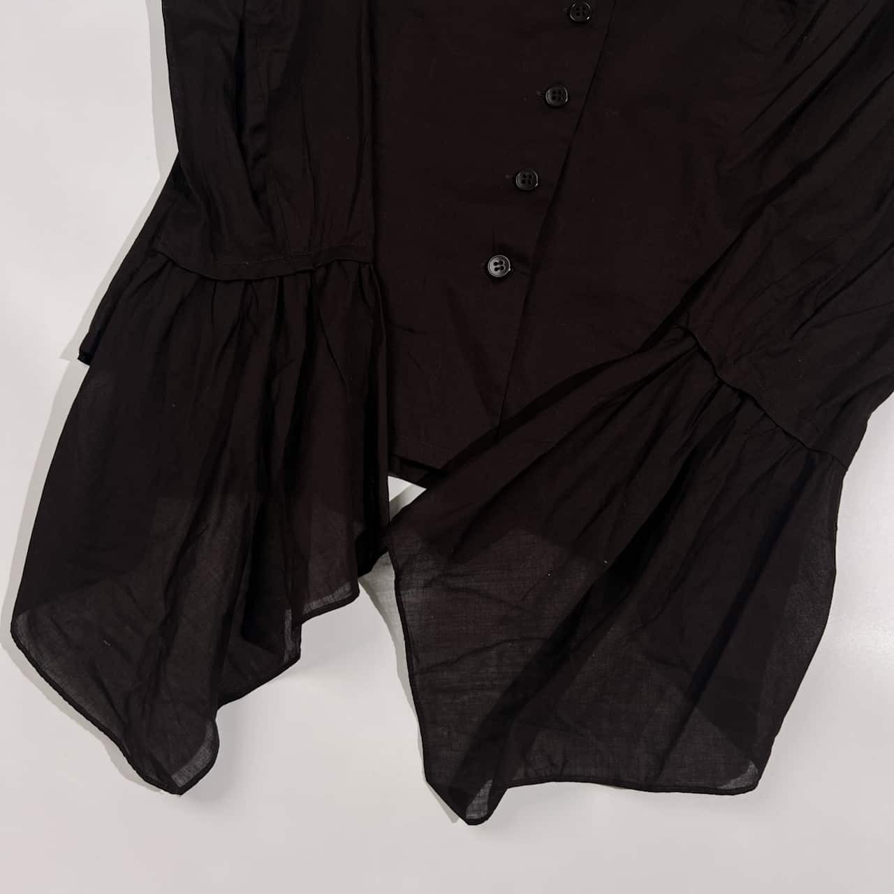 agnes b. アニエスベー フレアスリーブ シアー Vネック 長袖 ブラウス 36/ブラウン系 レディース