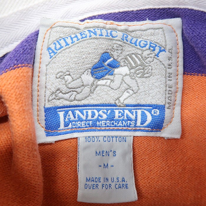 古着 90年代 USA製 ランズエンド LANDS'END ラガーシャツ 長袖