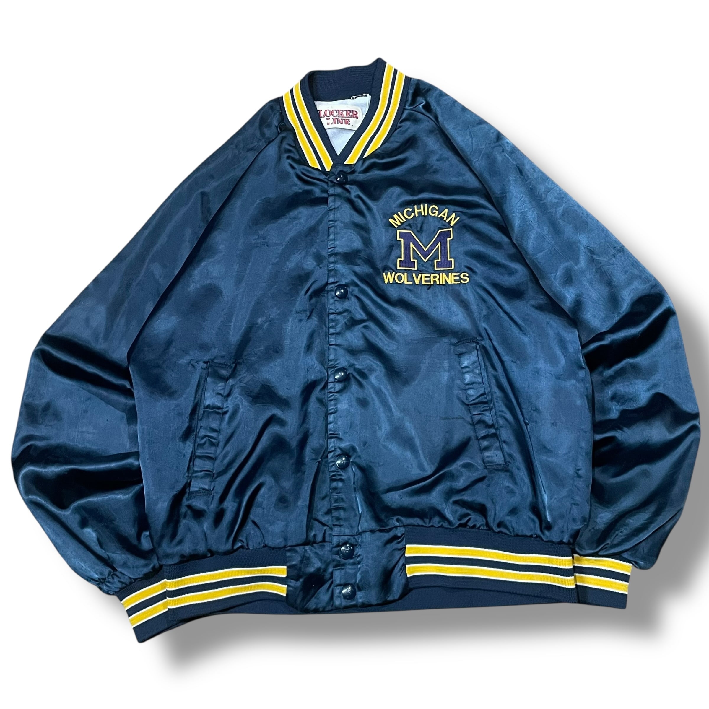 L】【90年代】USA製 HOLLOWAY ホロウェイ スタジャン 袖レザー | 古着