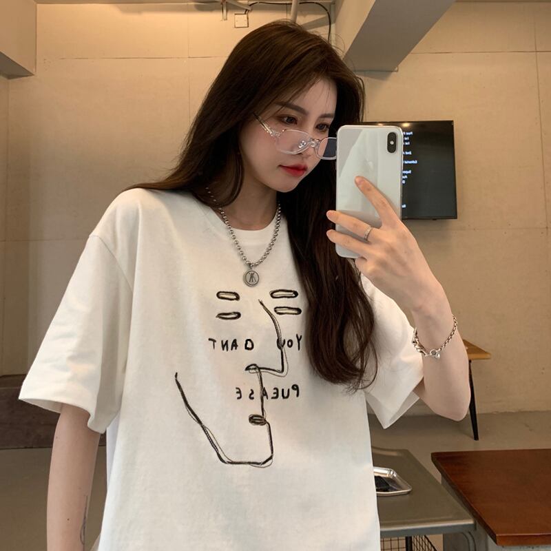 ホワイトルーズTシャツ サマー ブラウス 夏物 試着室42568432419