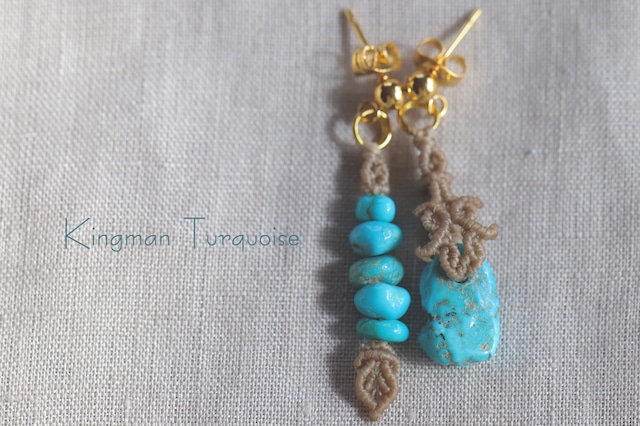 [Kinsman turquoise] asymmetry earrings