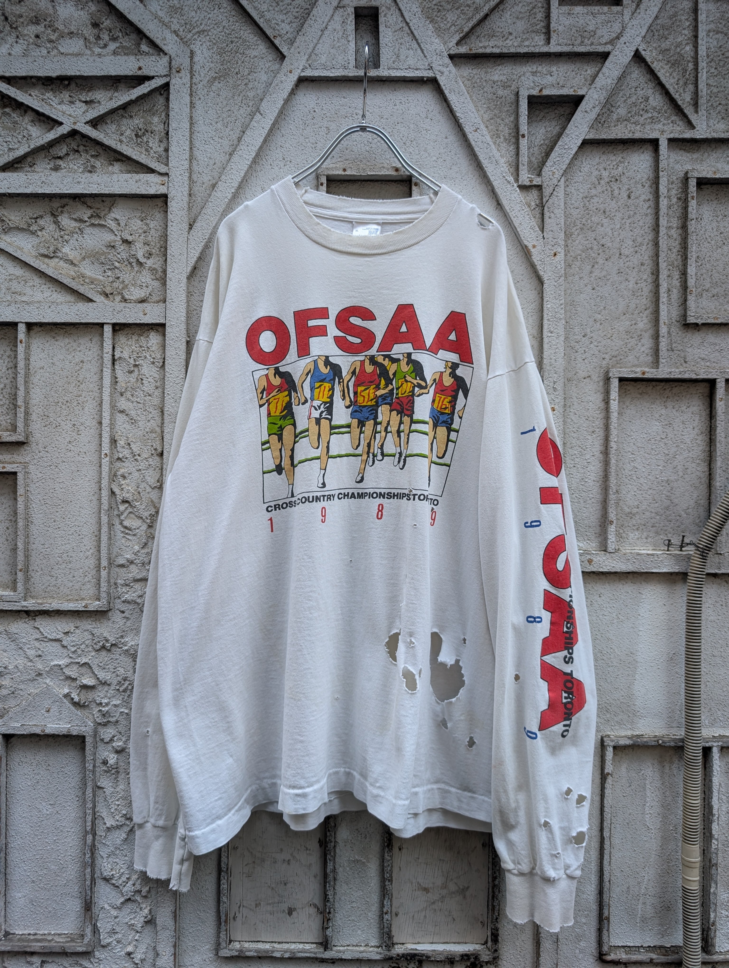 "深緑" REMAKE damage L/S / made in CANADA