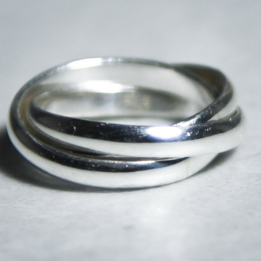British Vintage Silver Triple Strand Ring イギリス ヴィンテージ 3