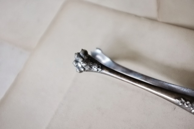 19世紀 France 獅子爪とリボンと薔薇とシュガートング Cailar & Bayard 獣足 シルバープレート