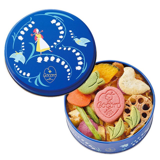 【送料無料】お菓子 ギフト麻布十番 あげもち COCORO ミニ缶 ベジタブルミックス お菓子 和菓子 人気 おしゃれ 個包装 ギフト お歳暮 御歳暮 お土産 挨拶 お礼　aac05-ay