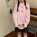 ポイントフリルリボンストライプブラウス ・79144